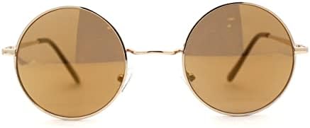 SA106 Reflective Color Mirrored Hippie Groove Round Circle Lens Retro Sunglasses