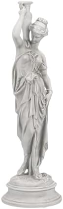 Design Toscano Dione the Divine Greek Water Woman Indoor/Outdoor Garden Statue, Medium, 22 inches tall, Cast Stone Resin, Antique Stone Finish