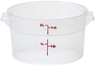 Cambro Food Storage Container - Round Series - 2 QT (Quart) - Commercial Grade for Food Prep (Clear)