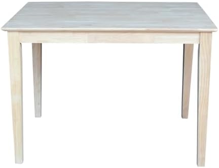 International Concepts Table Top Solid with Wood Bar Height Shaker Legs, 30 by 48-Inch, Unfinished