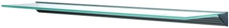 LTL Home Products GL9020CLKIT Wallscapes Glacier Floating Glass Wall Shelf Kit, 8" x 36", Clear Glass
