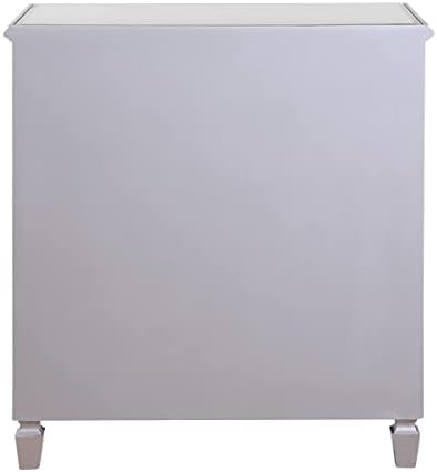 3 Drawer Bedside Cabinet, Silver