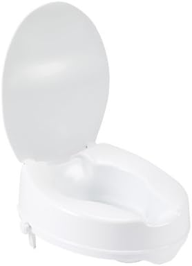 Drive Medical Raised Toilet Seat with Lock and Lid, 4 Inch | Raised Toilet Seat Includes Lock and Lid for Added Stability