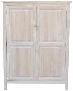 IC International Concepts Solid Wood Shaker Bookcase, Unfinished