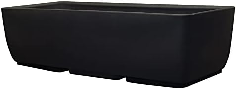 RTS Home Accents 30" Urban Rectangular Garden Planter, Graphite - Stylish, Durable, and Weather-Resistant Planter for Outdoor Gardens, Patios, and Urban Spaces