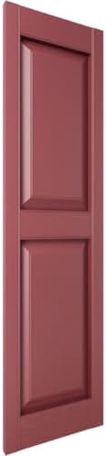 Mid America 00021247002 Standard Size Williamsburg Double Panel Vinyl Shutters, w/Installation Shutter-Lok's & Matching Screws (Per Pair), 002, 12"W x 47"H, Black