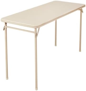 COSCO 20" x 48" Vinyl Top Folding Table, Black