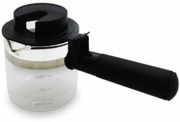 IMUSA 4 Cup Glass Replacement Carafe with Black Handle for Coffeemaker | Bare Glass Finish, Cool-Touch Black Handle with Lid, Ideal for Espresso