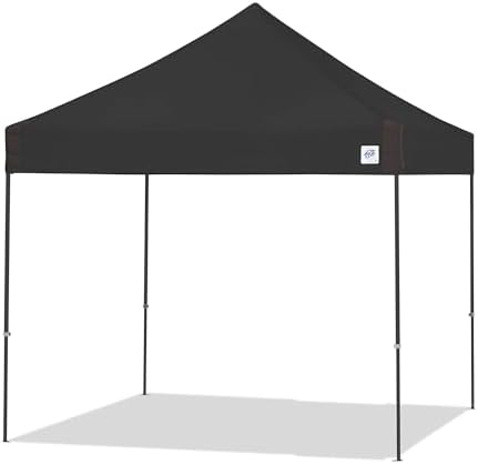 E-Z UP Pyramid Instant Shelter Canopy Pop Up Tent, 10' x 10' with Wide-Trax Roller Bag & 4 Piece Spike Set, Royal Blue