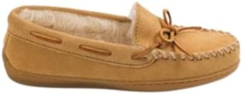 Minnetonka Women's Pile Lined Hardsole Moccasin Slippers