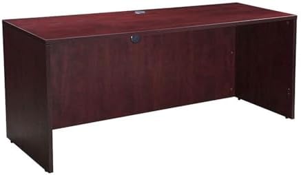 Boss Office Products Holland Executive U-Shape Desk with Lateral File Storage and Hutch, 66", Mocha