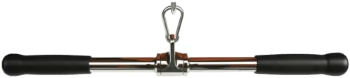 Revolving Lat Pulldown Bar for Cable Machine, Straight Bar with Rubber Grip - Tricep Press Down, Curl & Back Exercise Attachment for Home Gym