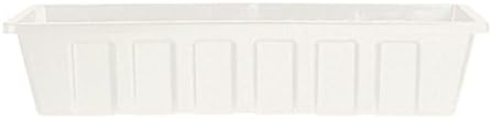 Root & Vessel Poly-Pro Plastic Flower Box Planter, White, 30-Inch
