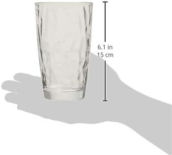 Bormioli Rocco Diamond Cooler Glasses, Ocean Blue, 16 oz, Set of 6