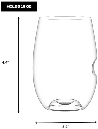 GOVINO Unbreakable Plastic Wine Glasses - Stemless Shatterproof Tritan Glassware, Fancy Cups That Look Like Glass, 16oz, Set of 4