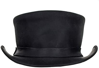 Dream Apparel Black Leather Top Hat Men Women Steampunk Halloween Costume Plague Doctor Deadman Tophat Victorian Short Topper