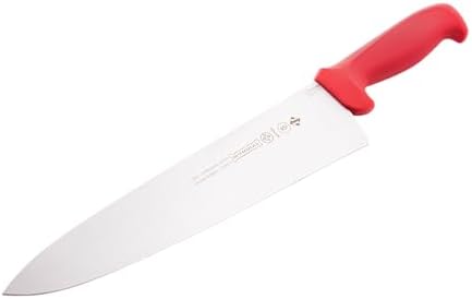 Mundial 5600 Series 10-inch Chef's Knife with Red Polypropylene Handle - Professional Grade Kitchen Essential