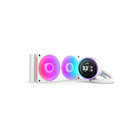 NZXT Kraken Elite 360 RGB - 360mm AIO CPU Cooler, LCD - White | 360mm RGB AIO with 2.36-inch LCD and F360 RGB Core fan. Flagship display cooling with synced RGB via CAM.
