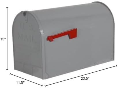 Group Jumbo Size Steel Rural Mailbox ST200000, Gray L8