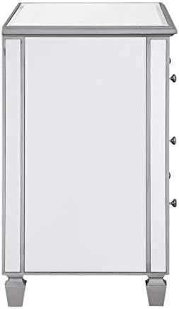 3 Drawer Bedside Cabinet, Silver