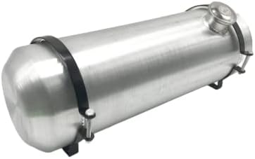 JSD 5 Gallons 8”x24“ Aluminum Spun Round Fuel Gas Tank Cell Fuel Tank with Bracket End Fill 1/4" NPT Outlet