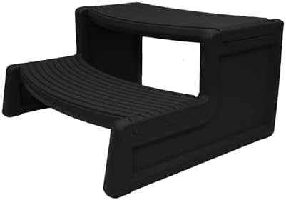 Confer Plastics Resin Multi Purpose Outdoor Non Slip Portable Spa and Hot Tub Handi-Step Deck Patio Steps Accessories, Charcoal Grey