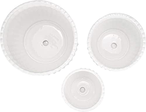 Yesland 3 Pack Ceramic Planter Pots, 3.9"/5.3"/6.7" Modern Round Flower Pots with Drainage Holes & Saucers, Small Indoor Planters for Succulent Cactus