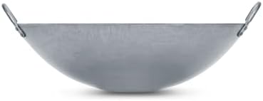 Craft Wok Big 16 Inch Heavy Canton Style Hand Hammered Carbon Steel Wok (Round Bottom) / 731W87