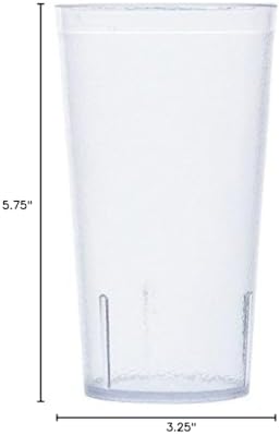 GET 16 oz Clear Plastic Tumbler (Set of 12) | Dishwasher safe, BPA-free, Shatterproof, Stackable, Restaurant service, Great for Water, Juice