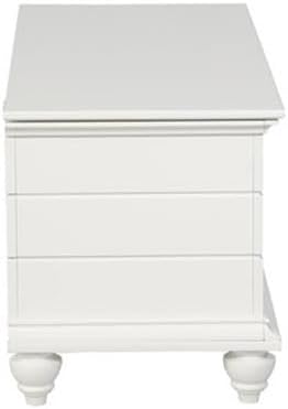 BOWERY HILL Transitional Rubberwood Cedar Chest, 40.5" W x 17.33" D x 19" H, MDF and Tupelo Veneer, White Finish, Faux Plank Details