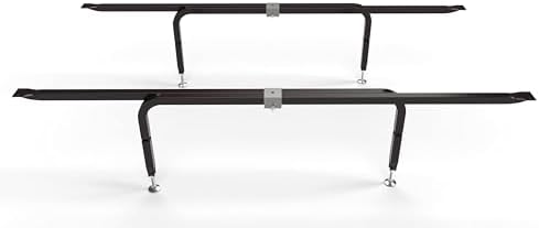 Bed Slats Center Support System | Adjustable Length & Height Tubular Steel with 4 Legs | Fits Full, Queen, King & California King Bed Frames