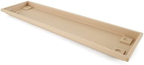 HC Companies Farmhouse Venetian 30 Inch Rectangular Flower Box Plant Saucer Drip Tray, Sandstone Tan, 12 Pack