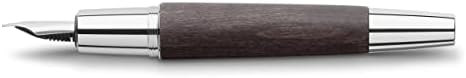 Faber-Castell e-motion Fountain Pen, Wood and Chrome Brown - Fine