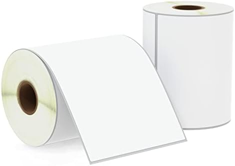 BETCKEY - 4" x 6.5" (102 mm x 165 mm) Large Shipping Labels & Multipurpose Compatible with Zebra & Rollo Label Printer,Premium Adhesive & Perforated [10 Rolls, 2500 Labels]