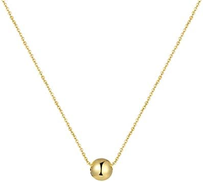 itianxi Dainty Cross Charm Pendant Necklaces,14K Gold Tiny Three Ball Necklace,Simple Fashion Jewelry for Women