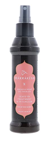 Marrakesh X LEAVE-IN TREATMENT & DETANGLER (Isle of You Scent) with Argan & Hemp Oil Therapy Spray Conditioner by Earthly Body (with Sleek Steel Pin