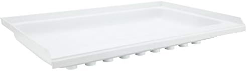 RecPro RV Shower Pan | 36" x 24" x 5" Right Drain in White | RV Shower Base | Camper Shower Pan