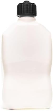 VP Racing 3520-CA, 5.5 Gallon Square Motorsport Jug White with Deluxe Filler Hose