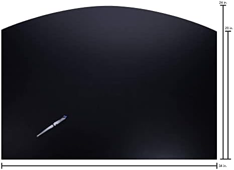 Dacasso Black Arched Desk Pad, 34.00 x 24.00 x 0.25 (P1022)
