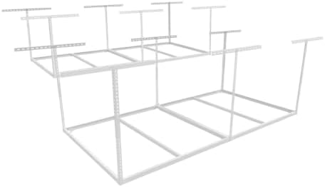 FLEXIMOUNTS 4x8 Overhead Garage Storage Rack, Without Decking, Black