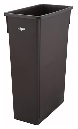 Winco Slender Trash Can, 23-Gallon, Brown | Great for Kitchens, Dining Areas and Back-of-house Cleanup