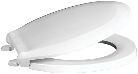 Centoco Toilet Seat Elongated, Commercial, Heavy Duty, SS Hardware, Black | Heavy Duty Hinge, Closed Front, Cover, Plastic, Stainless Steel Hardware, Made in the USA, ‎DS800STS-407