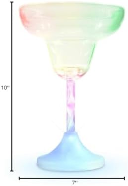 FlashingBlinkyLights Light Up Margarita Glasses with Color Changing LED Lights (Set of 4)