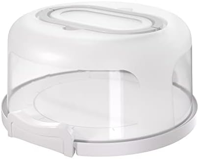 Top Shelf Elements Round Cake Carrier Two Sided Cake Holder Serves as Five Section Serving Tray, Portable Cake Stand Fits 10 inch Cake