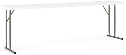 Flash Furniture Elon 6' Plastic Folding Training and Event Table, Rectangular Folding Training Table with 220-lb. Static Weight Capacity, White