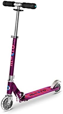 Micro Kickboard | Sprite Foldable LED Scooter for Ages 6+ | Children up to 220 lbs | 2 Wheel | Travel Ready | Adjustable T Bar | Smooth Ride
