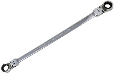 K Tool International 43515 Reversible Double Box Metric Ratchet Wrench for Garages, Repair Shops and DIY, 14mm - 15mm, 72-Tooth, Forged, Heat Treated