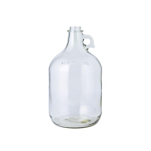 1 Gallon Glass Jug | 128 oz Clear Container Without Stopper or Cap | Reusable Glass Water Jug for juice, oils, syrups and liquid detergent, with a sturdy handle for storage | Laundry container