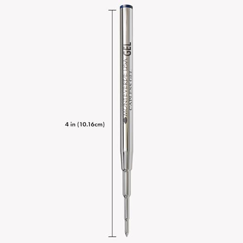 Monteverde Capless Gel Refill to Fit Montblanc, Medium, Blue/Black, 2 Pack | Capless gel refill offers smooth