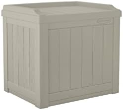 Suncast Outdoor Storage Box - 22 Gallon Light Taupe Resin Outdoor Deck Box with Seat, Weatherproof Patio Storage Bin Container for Keeping Cushions